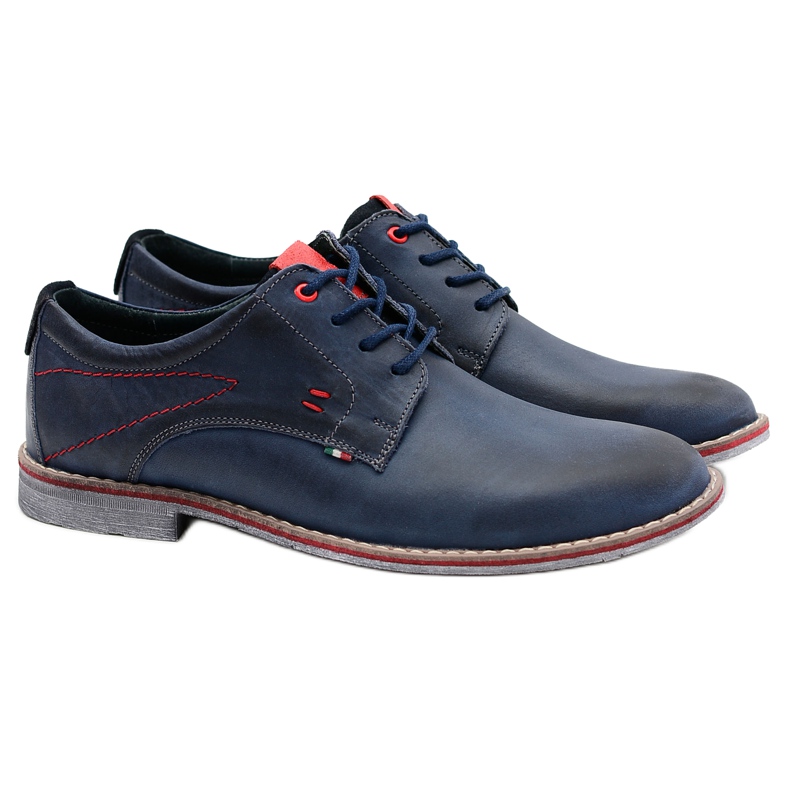 KOMODO Chaussures Homme Bleu Marine En Cuir Falado
