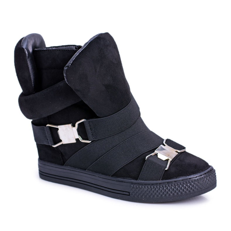 Baskets Femme Lu Boo Avec Bandes Élastiques Escarpins Noirs le noir