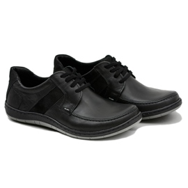 KOMODO Chaussures en cuir classiques noires pour hommes Rocco