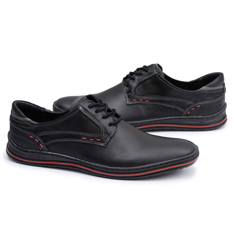 KOMODO Chaussures en cuir noires Chaussures décontractées le noir