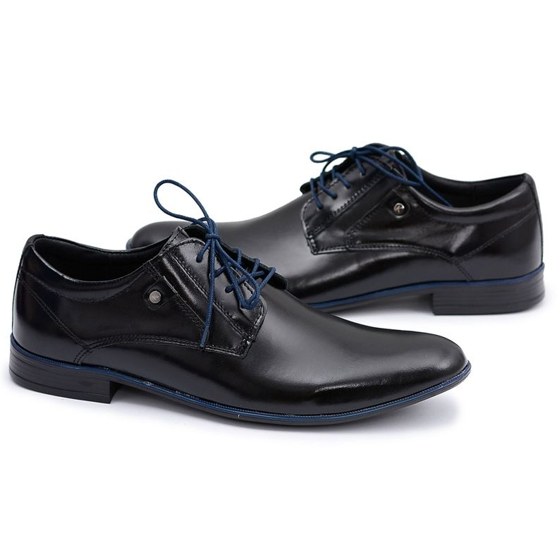 KOMODO Chaussures élégantes en cuir noir de Massimiliano le noir