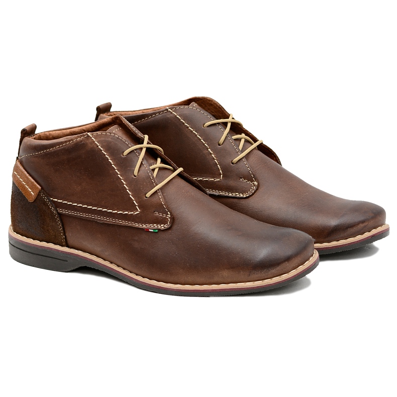 Gino Tuzzi Bottines à lacets marron hautes pour hommes Cuir feutré brun Gino Tuzzi Bottines à lacets marron hautes pour hommes Cuir feutré brun