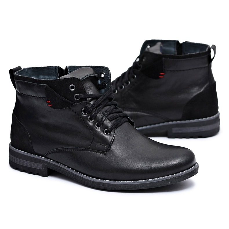 Riko Bottes en cuir polonais noires pour hommes Frenn le noir Riko Bottes en cuir polonais noires pour hommes Frenn le noir
