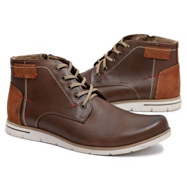 Neex Bottes en cuir chaudes pour hommes Fresco Brown brun