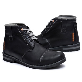 Gino Tuzzi Trappeurs en cuir pour hommes Noir Genoto