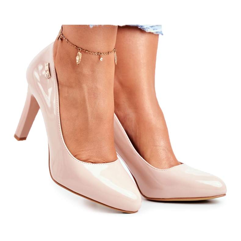 Pumps pour femmes Sergio Leone Beige verni sur le poste