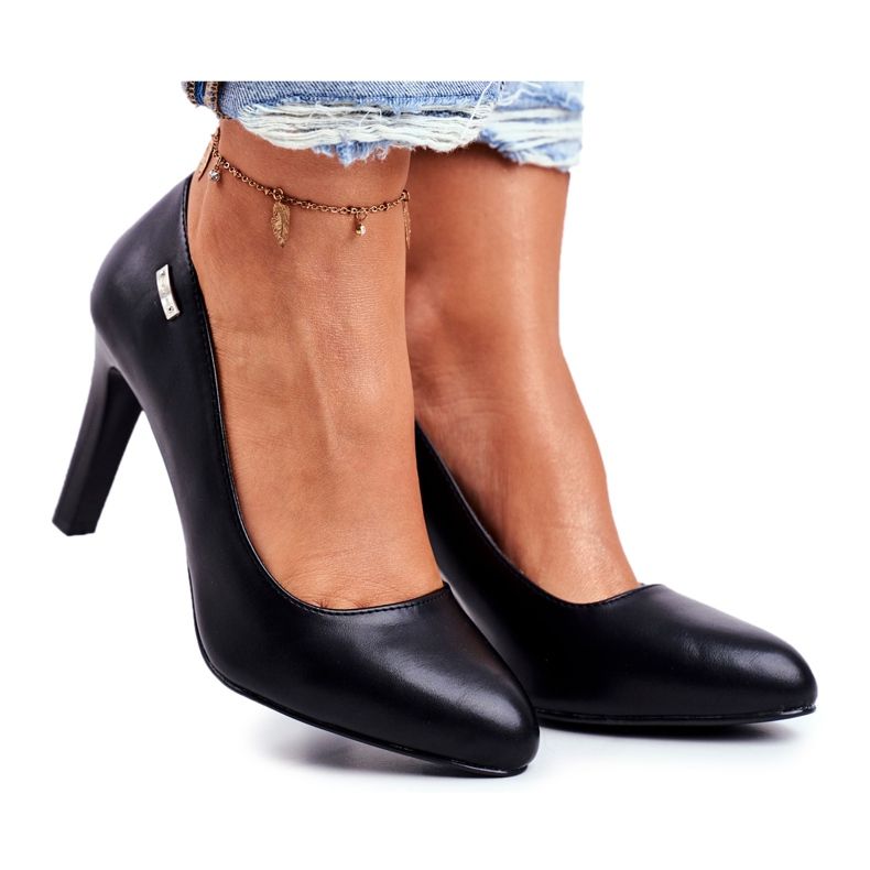 Escarpins noirs pour femmes Matte Sergio Leone On a Campbell Post le noir