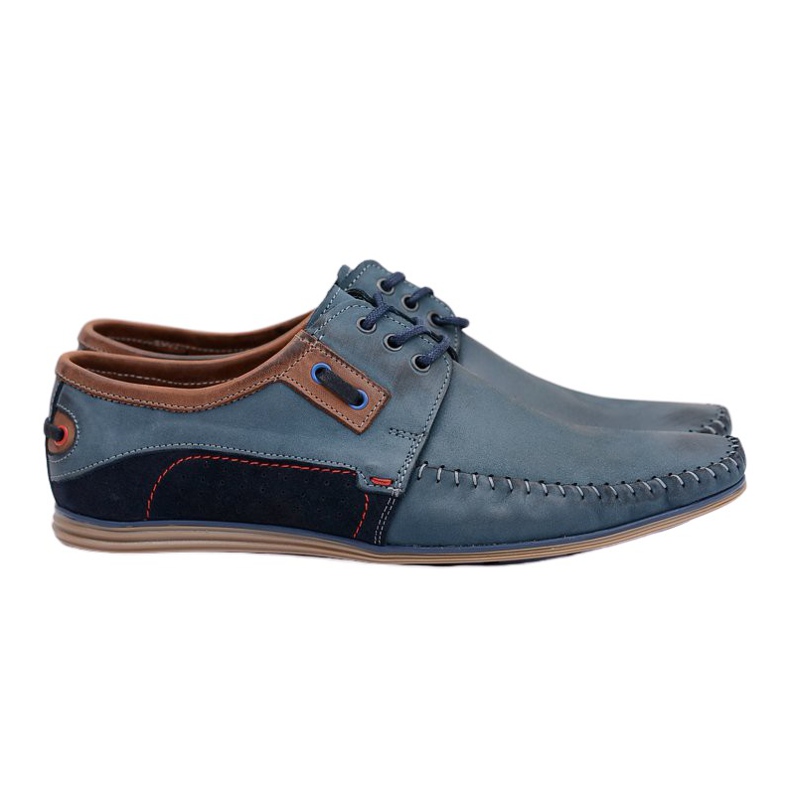 KOMODO Mocassins Homme Bleu Marine Lacets Cuir Polonais Teodoro KOMODO Mocassins Homme Bleu Marine Lacets Cuir Polonais Teodoro