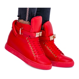 Baskets Femme Baskets Isolées Lu Boo Doré Cadenas Rouge