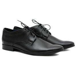 Gejms Chaussures habillées classiques en cuir pour hommes Ercole noir