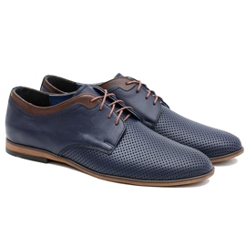 Gejms Chaussures ajourées en cuir pour hommes Ettore Granat noir