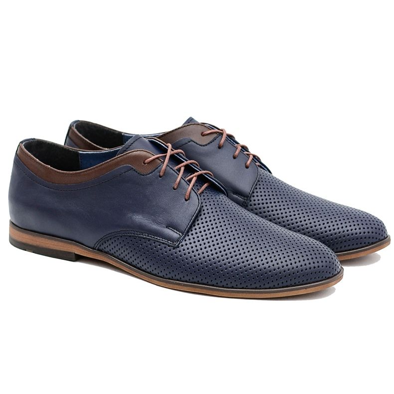 Gejms Chaussures ajourées en cuir pour hommes Ettore Granat le noir