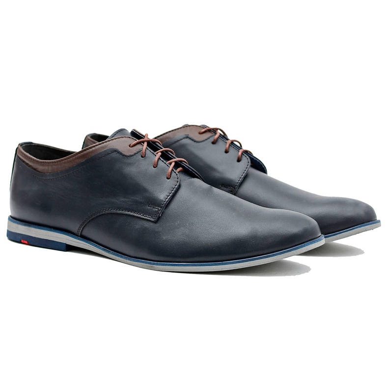 Gejms Chaussures Homme Gianni Bleu Marine En Cuir