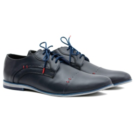 Gejms Chaussures en cuir élégantes pour hommes Isacco Navy bleu marine