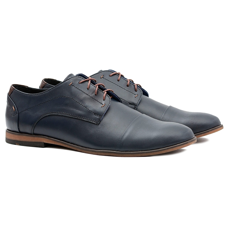 Gejms Chaussures Homme Cuir Bleu Marine Livio
