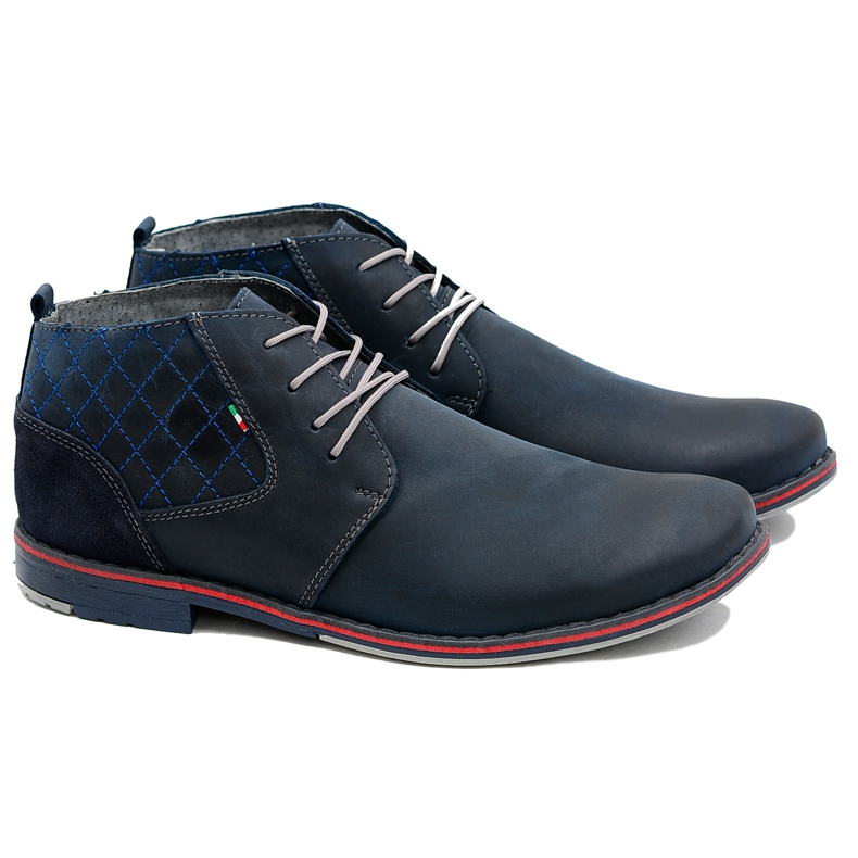 Gino Tuzzi Grenade Chaussures en cuir pour hommes Graziano bleu marin