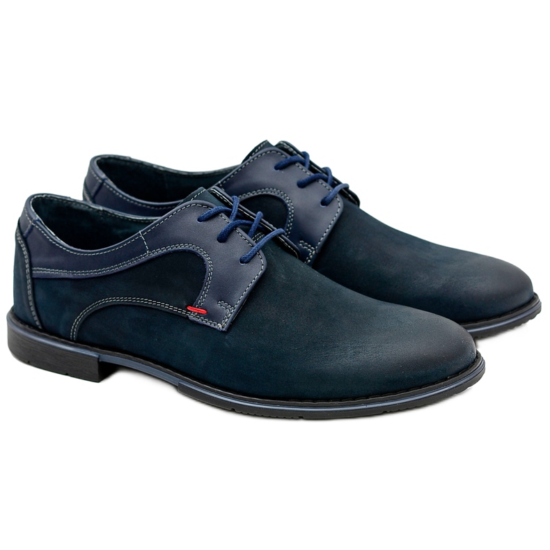 KOMODO Chaussures en cuir bleu marine Pietro