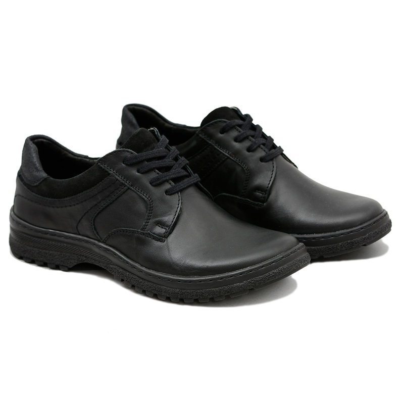 KOMODO Chaussures Ernesto noires pour hommes en cuir naturel le noir