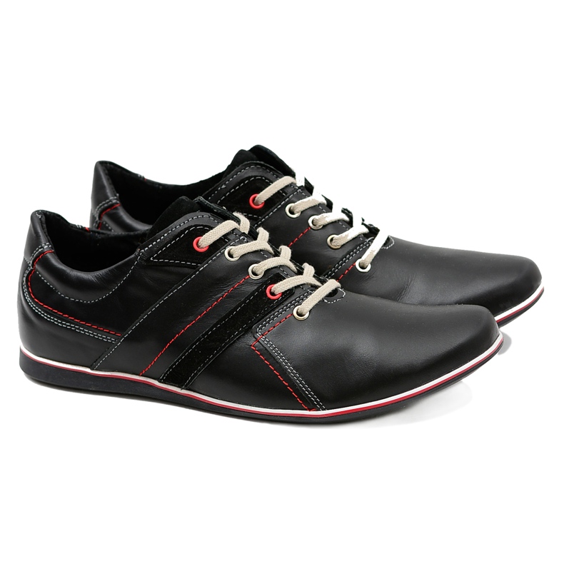 Mario Boschetti Chaussures décontractées en cuir pour hommes Conti le noir