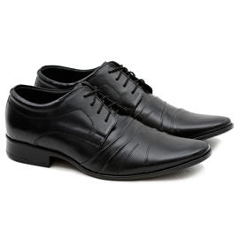 Lukas Chaussures noires formelles pour hommes en cuir Tito