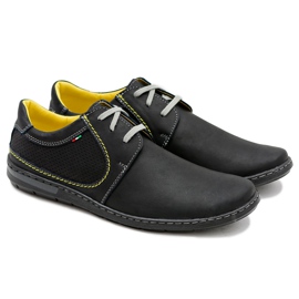 Gino Tuzzi Chaussures Vincenzo en cuir noir perforé pour hommes