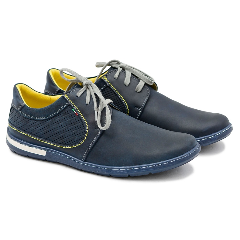 Gino Tuzzi Chaussures Homme Perforées Bleu Marine Vincenzo Cuir