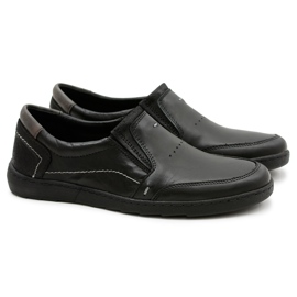 KOMODO Chaussures Reno à enfiler noires classiques pour hommes