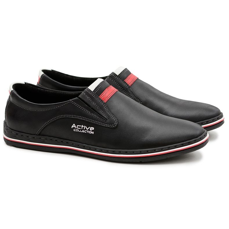 Joker Chaussures à enfiler en cuir noir pour hommes Mellos le noir