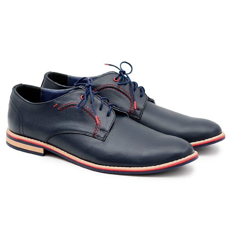 Bednarek Polish Shoes Richelieu Homme Bednarek Elegant Cuir Bleu Marine Pietro