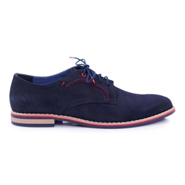 Bednarek Polish Shoes Richelieu Homme Bednarek Elegant Nubuck Cuir Bleu Marine Pietro