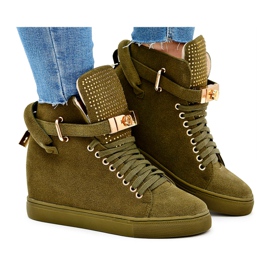 Baskets Femme Lu Boo Daim Golden Cadenas Olive Elani vert