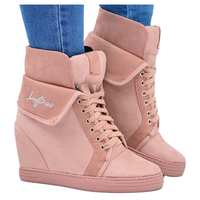 Baskets Femme Baskets En Daim Lu Boo Rose Vanille