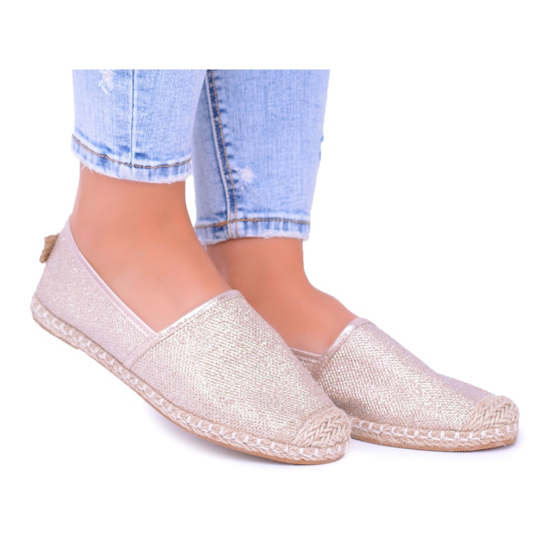 Espadrilles à enfiler Lu Boo Golden Glitter pour femmes Miravet d'or