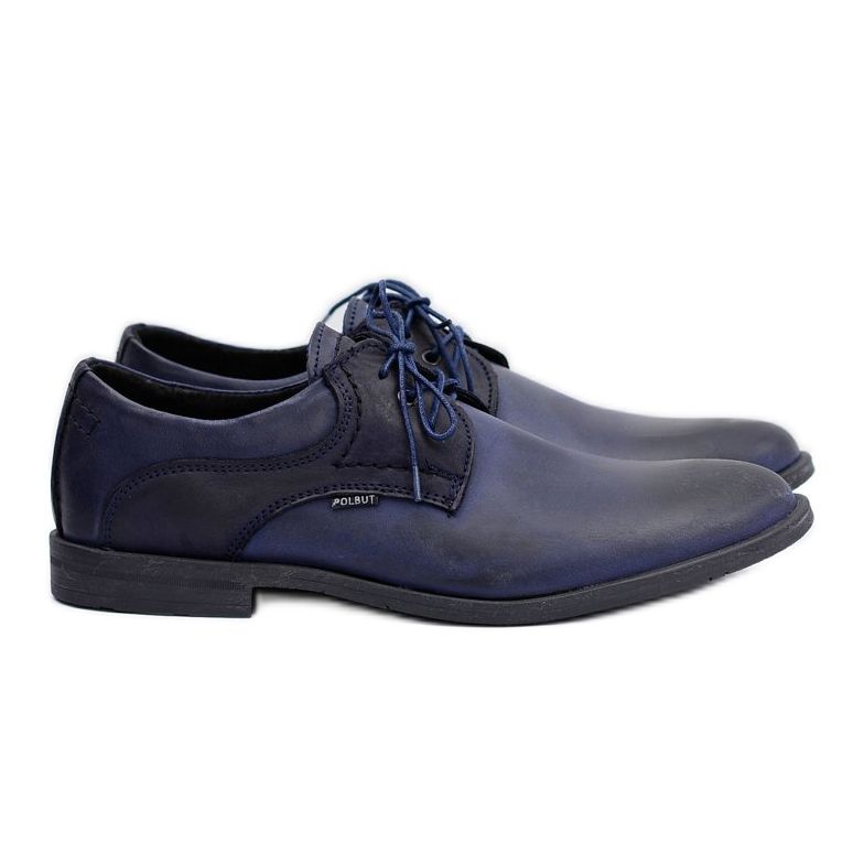 Polbut Chaussures Martel classiques pour hommes bleu marine