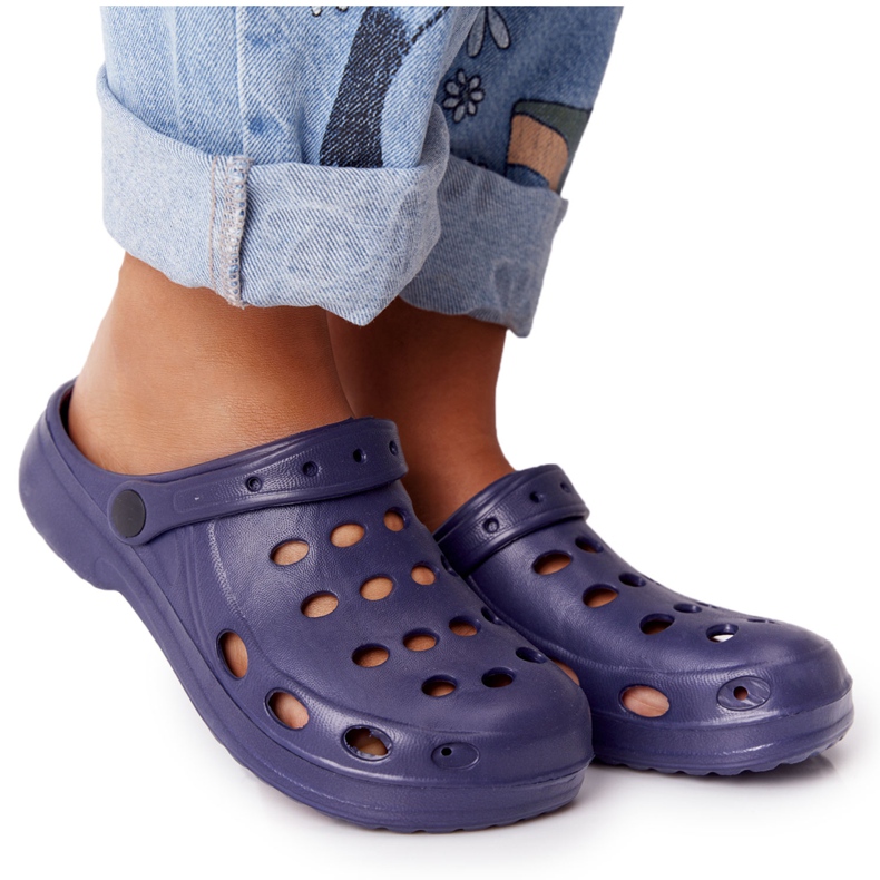 Flameshoes Pantoufles en mousse Eva bleu marine pour femmes