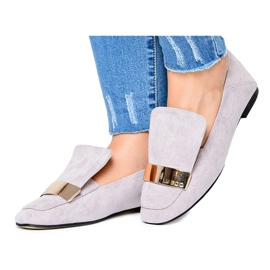 Mocassins Femme Gris Avec Une Plaque Doré Lordsy Lu Boo Harlem Mocassins Femme Gris Avec Une Plaque Doré Lordsy Lu Boo Harlem