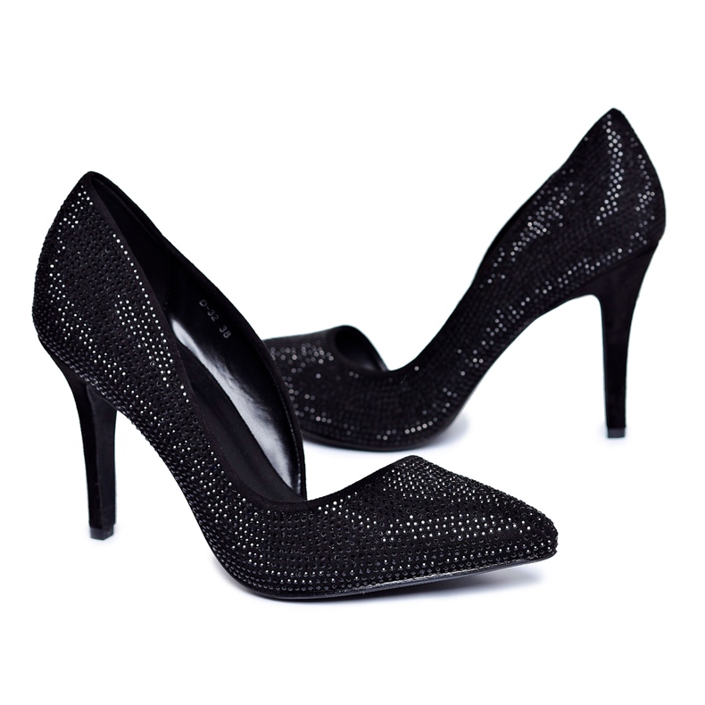 Vices Santee Asymétrique Femme Noir En Daim Strass le noir