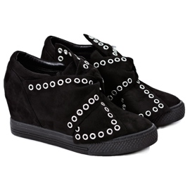 Baskets femme compensées Lu Boo Black Margo noir