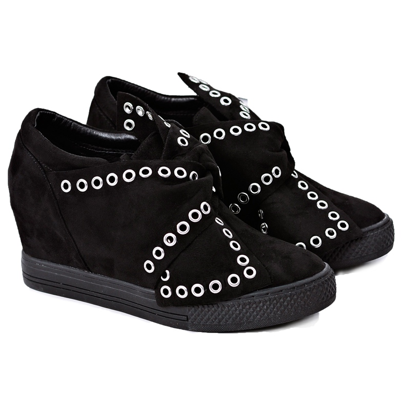 Baskets femme compensées Lu Boo Black Margo le noir