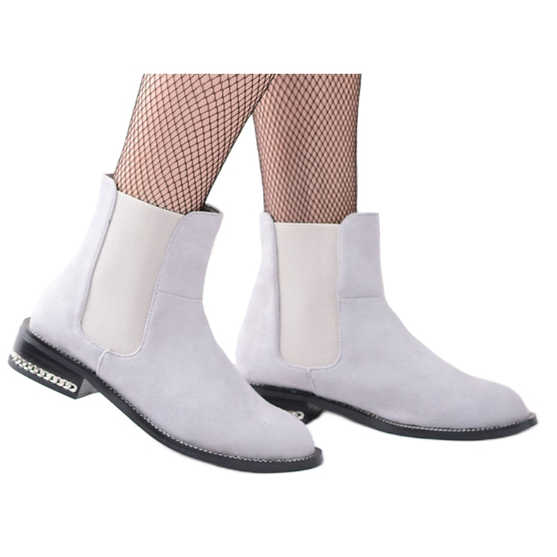 Bottines femme grises Jodhpur boots avec chaines Lu Boo Tennes Bottines femme grises Jodhpur boots avec chaines Lu Boo Tennes