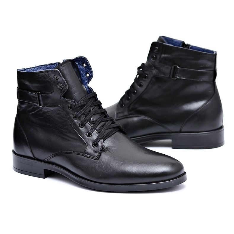Boots Homme, Cuir Polonais Noir Nikopol 661 boots le noir