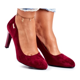 Escarpins en daim bordeaux pour femmes sur une barre Sergio Leone Campbell rouge