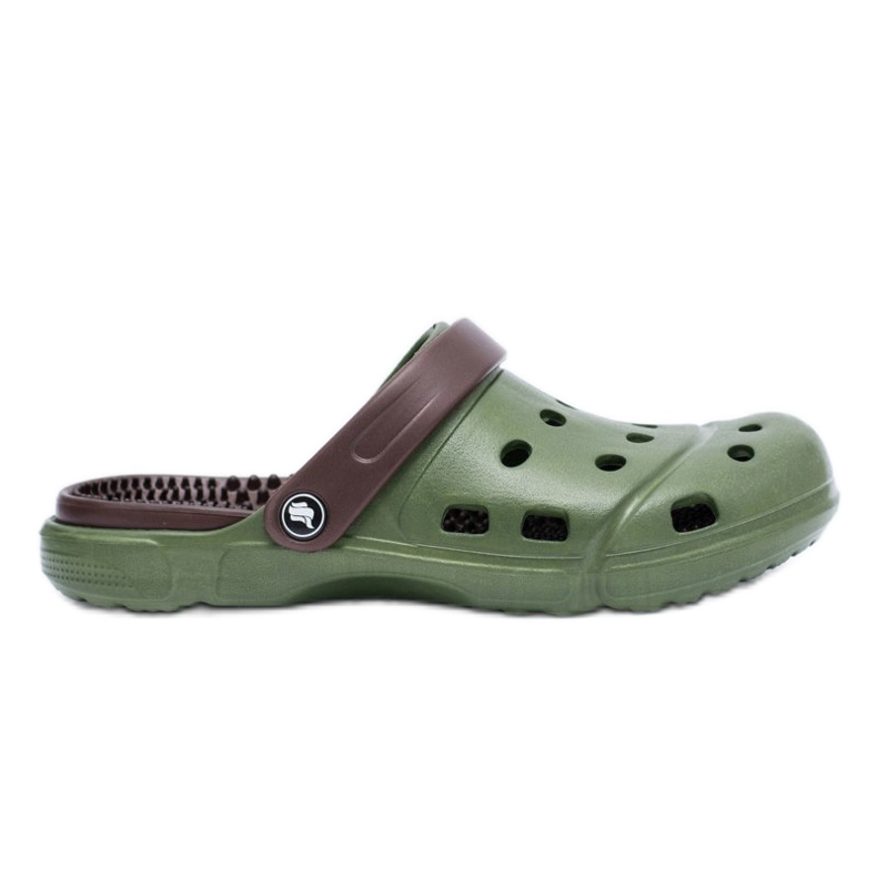 Flameshoes Chaussons de jardin pour hommes Kroks Eva Vert brun