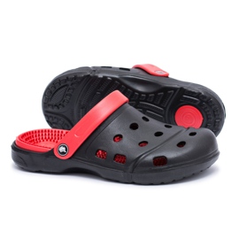 Flameshoes Chaussons de jardin pour hommes Kroks Eva Noir rouge