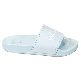 Small Swan Pantoufles Bleues Femmes