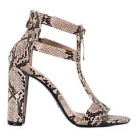 Seastar Sandales avec une fermeture éclair beige multicolore
