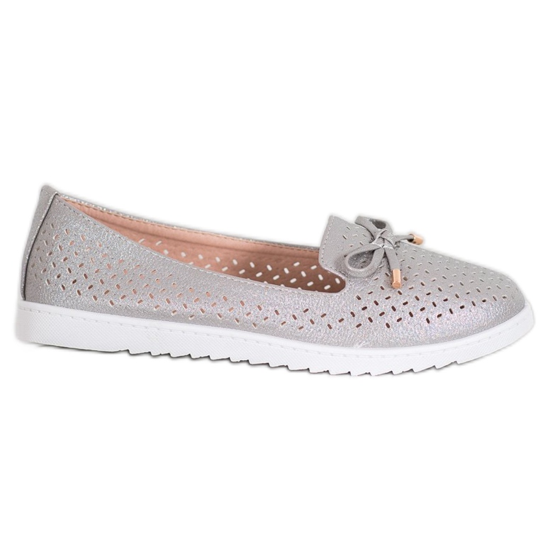 Weide Mocassins ajourés à paillettes gris Weide Mocassins ajourés à paillettes gris