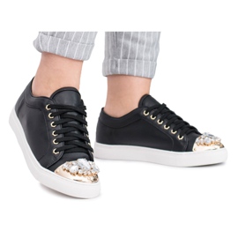 Baskets Lu Boo noires avec cristaux brillants
