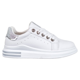 Diamantique Chaussures de sport sur la plate-forme blanc