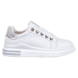 Diamantique Chaussures de sport sur la plate-forme blanche